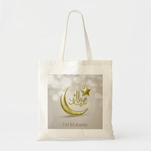 Elegant Eid Mubarak Gold Moon Star - Budget Tote Bag