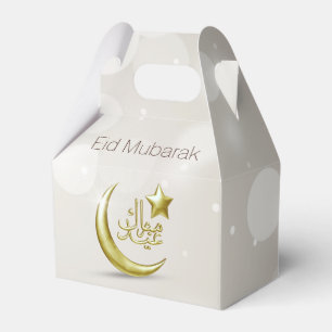 Elegant Eid Mubarak Gold Moon Star Favour Box Tent