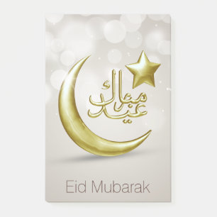 Elegant Eid Mubarak Gold Moon Star Post-it® Notes