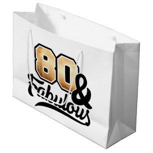 Elegant eighty fabulous Birthday women Large Gift Bag