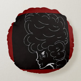 Elegant Elderly Lady Round Pillow