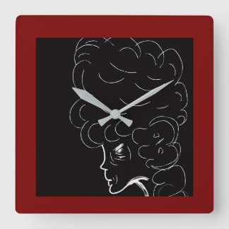 Elegant Elderly Lady Square Wall Clock