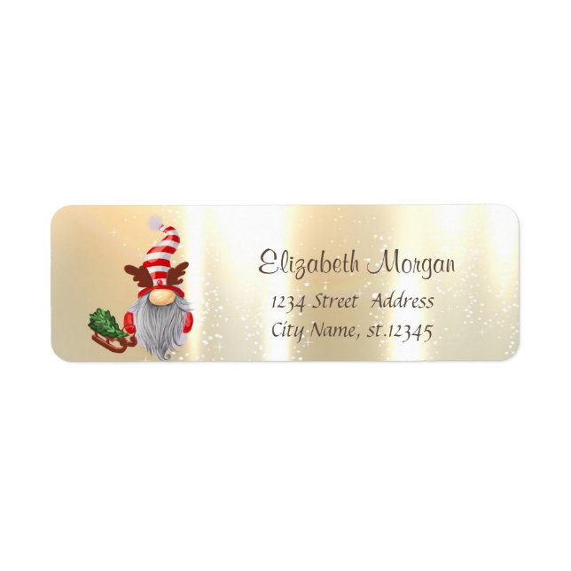 Élégant, élégant Or Nordic Gnome Sleigh (Devant)