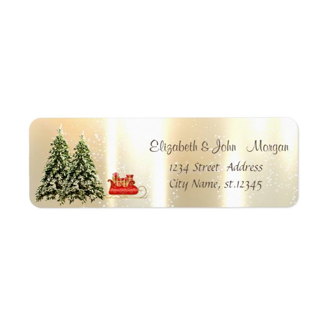 Élégant, Élégant Pine Trees, Sleigh De Noël (Devant)