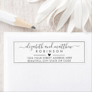 Élégant Élégant Script Mariage Adresse de retour É