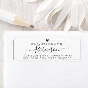 Élégant Élégant Script Mariage Adresse de retour É