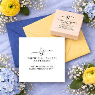 Elegant elegant wedding monogram  rubber stamp