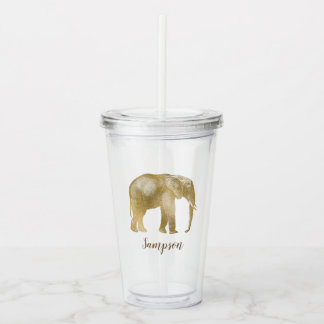 Elegant elephant acrylic tumbler