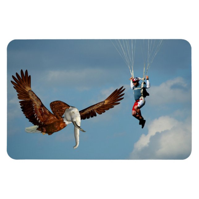 Elegant Elephant Eagle Magnet (Horizontal)