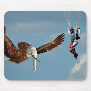 Elegant Elephant Eagle Mouse Pad