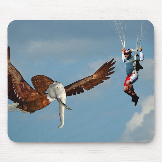 Elegant Elephant Eagle Mouse Pad (Front)