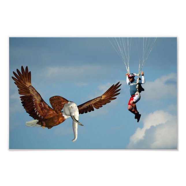 Elegant Elephant Eagle Photo Print (Front)
