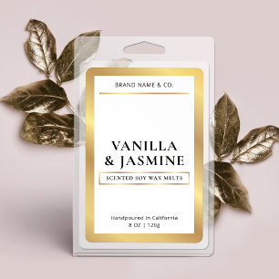 Elégant emballage blanc & or Wax Melts Étiquette