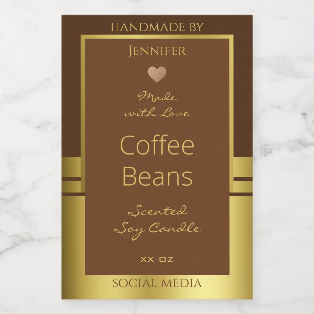 Élégant emballage de produits Étiquettes Brown et  (Étiquettes simples)