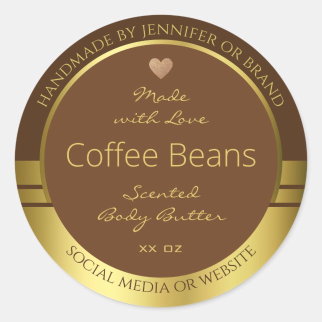 Élégant emballage de produits Étiquettes Brown et  (Devant)