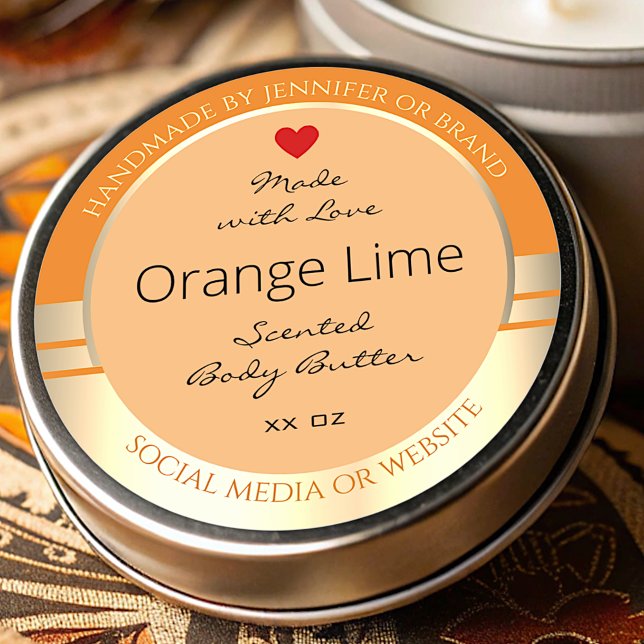 Élégant emballage de produits Étiquettes Orange et (Créateur téléchargé)