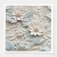 Elegant Embossed 3D Floral Relief