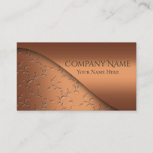 Elegant Embossed Copper Modern Corporate Business Card