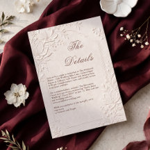 Elegant Embossed Floral Neutral Wedding Details