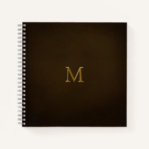 Elegant Embossed Monogram Faux Antique Notebook
