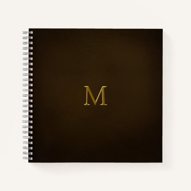 Elegant Embossed Monogram Faux Antique Notebook (Front)