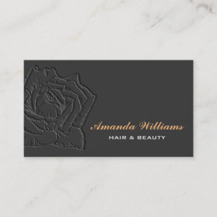 Elegant Embossed Rose Business Card
