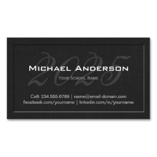Elegant Embossed Senior Class Graduation Name Card