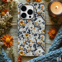 Elegant Embroidered Gold Floral Pattern