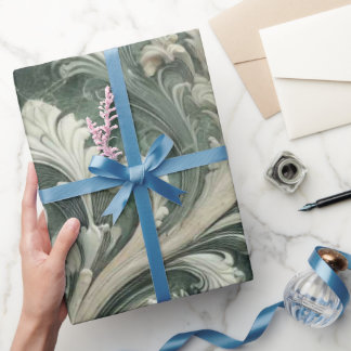 Elegant Emerald Baroque Elegance  Wrapping Paper