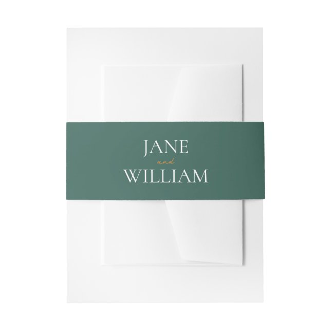 Elegant Emerald Belly Band Invitation Belly Band (Front Example)