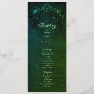 Elegant emerald Gothic Halloween Wedding Program