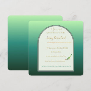 Elegant Emerald Green Arch Bridal Shower  Invitation