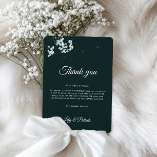 Elegant Emerald Green baby's breath  Thank You Card