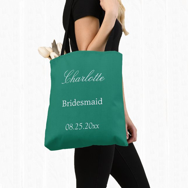 Elegant Emerald Green Bridesmaid Tote Bag (Creator Uploaded)