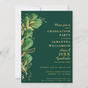 Elegant Emerald Green Eucalyptus 2026 Graduation Invitation