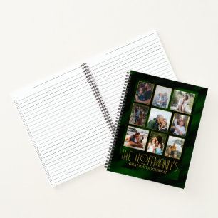 Elegant Emerald Green Gold 9 Photo Checklist  Notebook