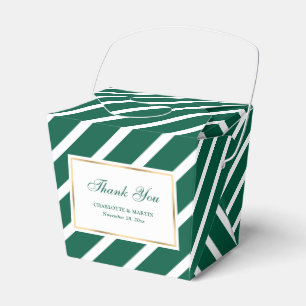 Elegant Emerald Green Gold Wedding Thank You Favor Box