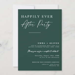 Elegant Emerald Green Happily Ever After QR Code  Invitation