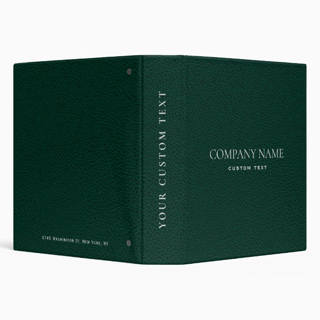 Elegant Emerald Green Leather Look corporate  Binder (Background)