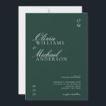Elegant Emerald Green Minimalist Wedding Invitation<br><div class="desc">Emerald green wedding invitation featuring minimalist chic typography.</div>