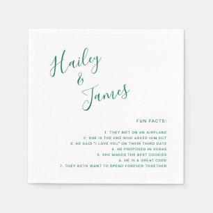 Elegant Emerald Green Modern Wedding Napkin