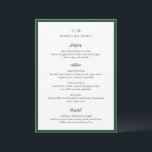 Elegant Emerald Green Monogram Modern Wedding Menu<br><div class="desc">Modern wedding menus featuring a clean design with serif and script fonts.</div>