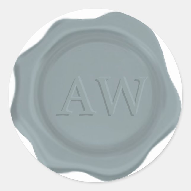 Elegant Emerald Green Monogram Wedding Wax Seal (Front)
