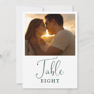 Elegant Emerald Green Photo Table Number
