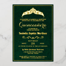Elegant Emerald Green Quinceañera 15th Birthday