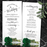 Elegant Emerald Green Rose Romantic Wedding Program<br><div class="desc">This beautiful wedding program features an elegant design with a single long stemmed emerald green coloured rose lying on its side reflecting in water. The titles are written in fancy script calligraphy, and there is space for your ceremony and wedding party details, as well as a short thank you for...</div>