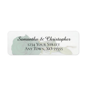 Elegant Emerald Green Rose Wedding Return Address