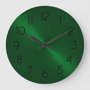 Elegant Emerald Green Sheen Large Clock
