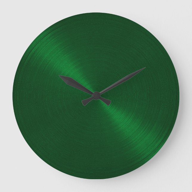 Elegant Emerald Green Sheen Large Clock (Front)