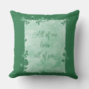 Elegant Emerald Green Sparkle Frame Valentine  Throw Pillow